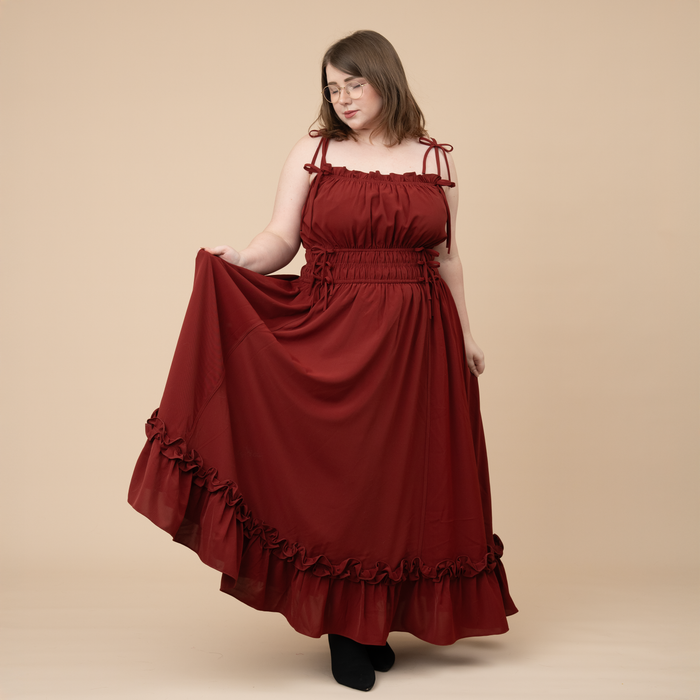 Fleur Dress in Carmine Rose
