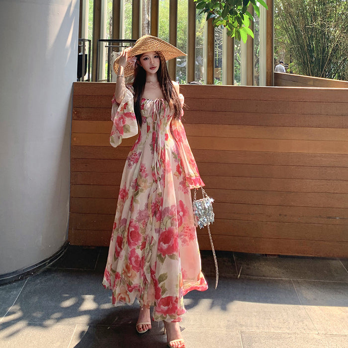 Flowy Floral Maxi Dress - Fashionnsio