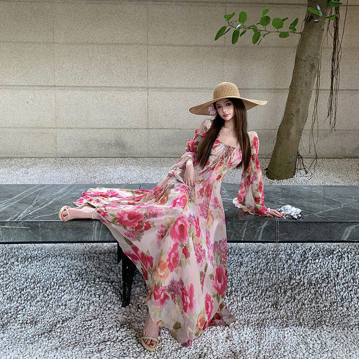 Flowy Floral Maxi Dress - Fashionnsio