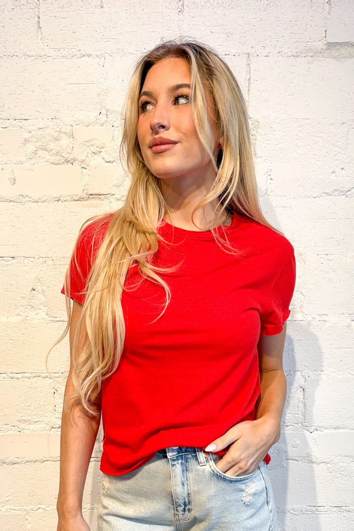 High Risk Red Free People Nova Tee, tee, tees, top, tops, dallas boutique, boutique, adeline boutique