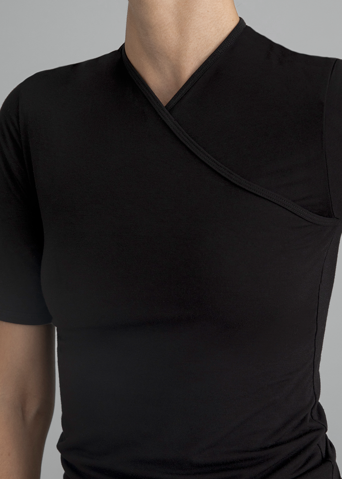 Front View of Recline French Sleeve in Black from KYE Intimates in Los Angeles.