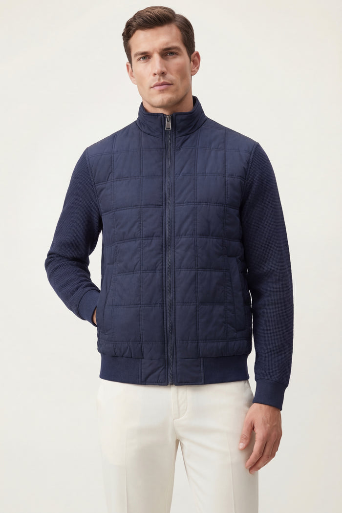 Frosinone Quilted Hybrid Jacket Dark Blue