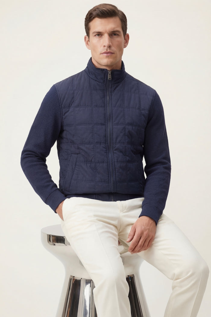 Frosinone Quilted Hybrid Jacket Dark Blue