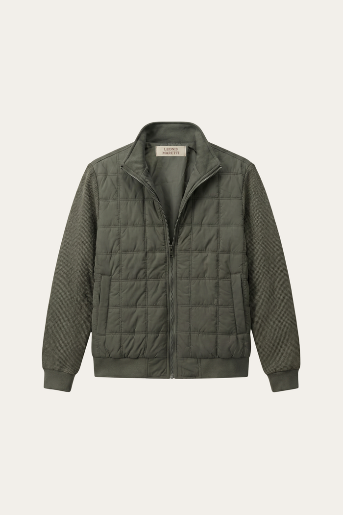 Frosinone Quilted Hybrid Jacket Olive Green
