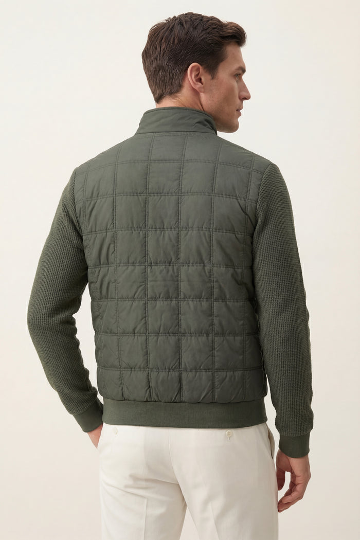 Frosinone Quilted Hybrid Jacket Olive Green