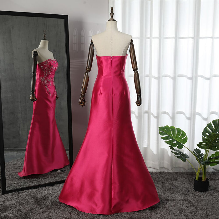 Fuchsia Mermaid Dubai Luxury Evening Dresses with Cape Shawl LA71896 - SERENE HILL