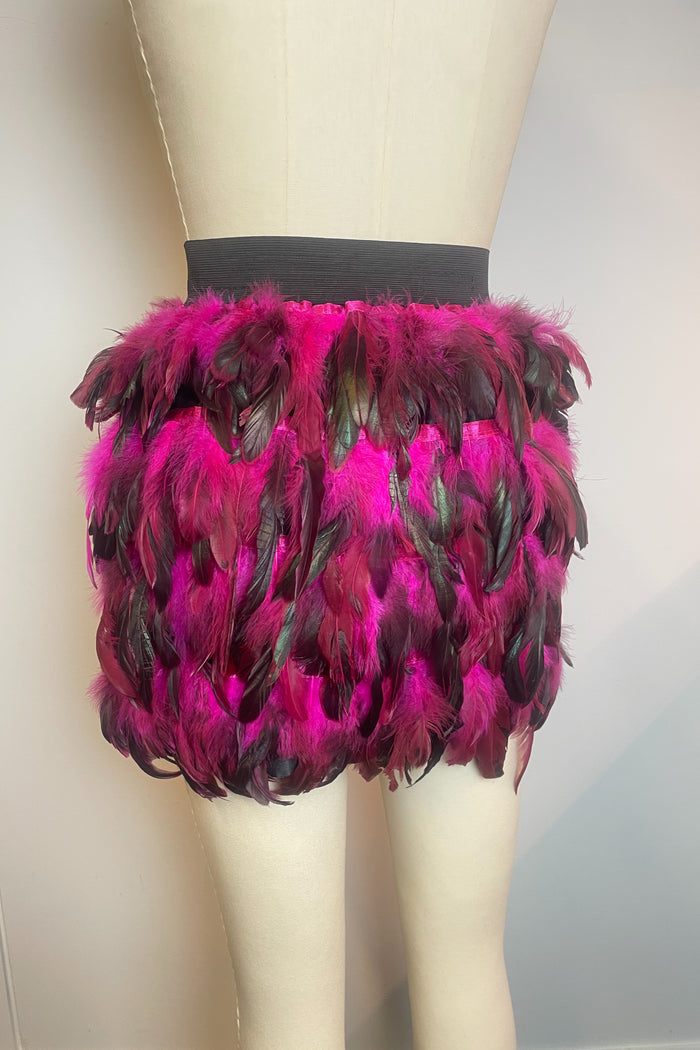 Fuschia Feather Mini Skirt image 2
