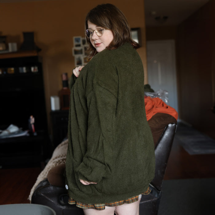 Fuzzy Moss Cardigan