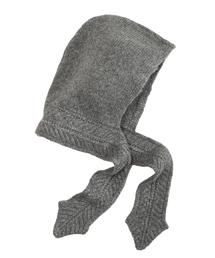 Fuzzy Scarf Hood in color silver/grey