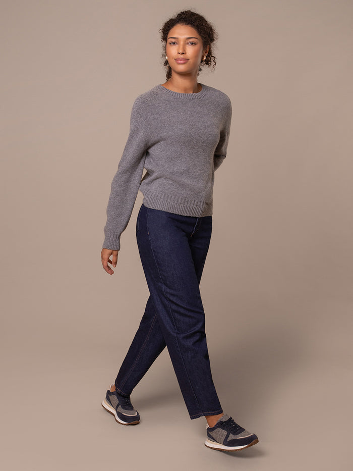 Gansey Detail Crew Neck Jumper