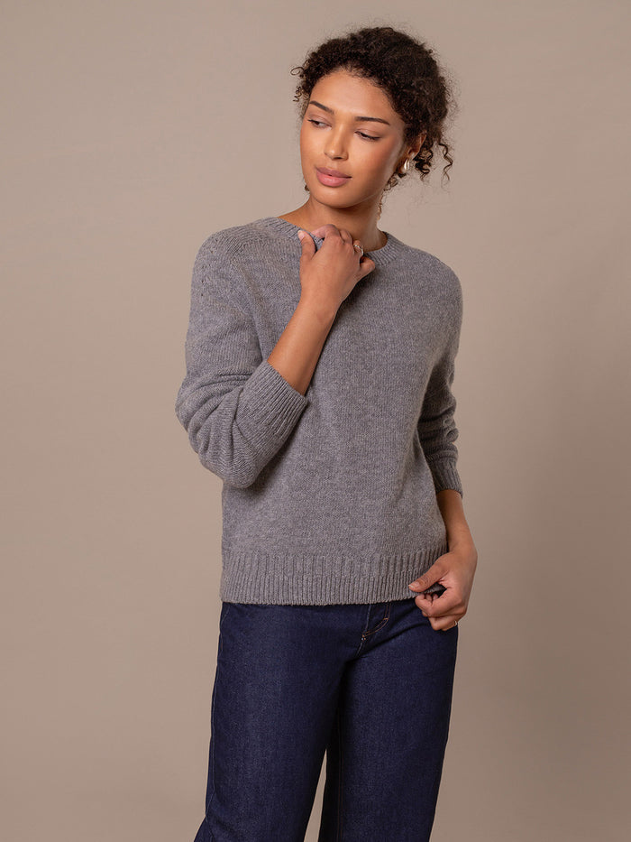 Gansey Detail Crew Neck Jumper