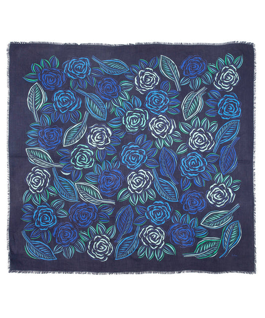Gestural Rose Square in color navy