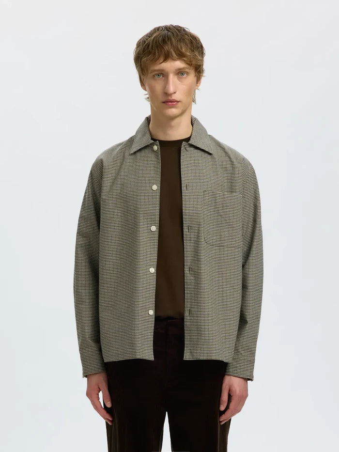 Green Brushed Check Relaxed Fit Shirt