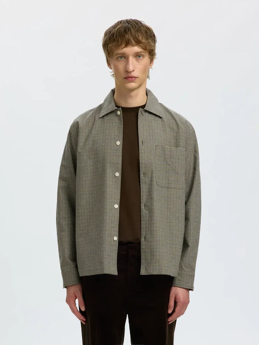 Green Brushed Check Relaxed Fit Shirt