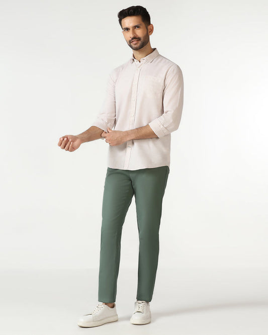 Green Solid Khakis - Janis