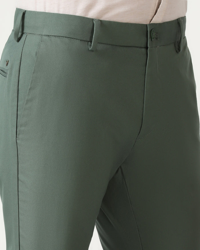Green Solid Khakis - Janis