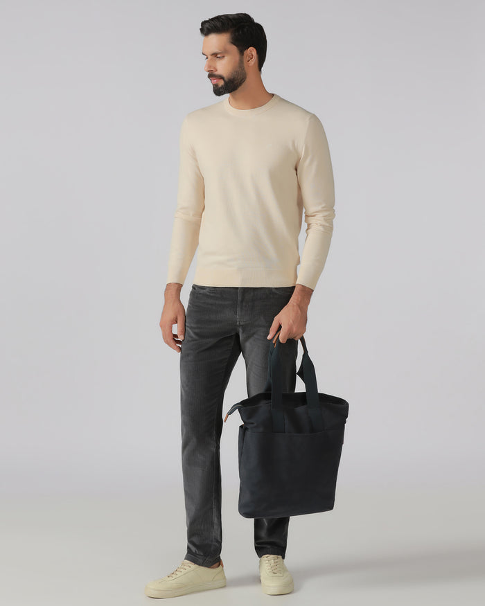 Grey Corduroy Solid Khakis - Veil