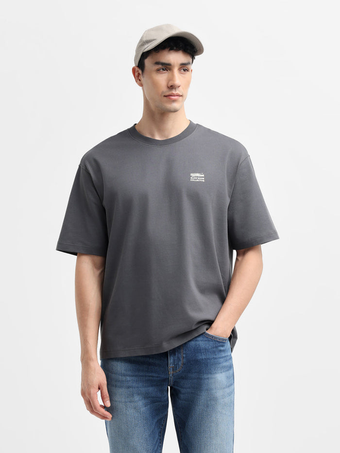 Grey Printed Relaxed Fit T-shirt