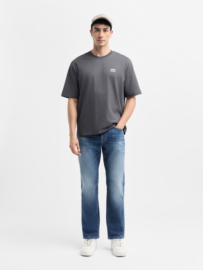 Grey Printed Relaxed Fit T-shirt