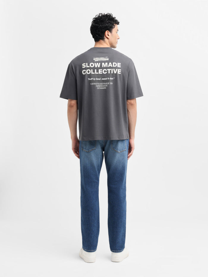 Grey Printed Relaxed Fit T-shirt