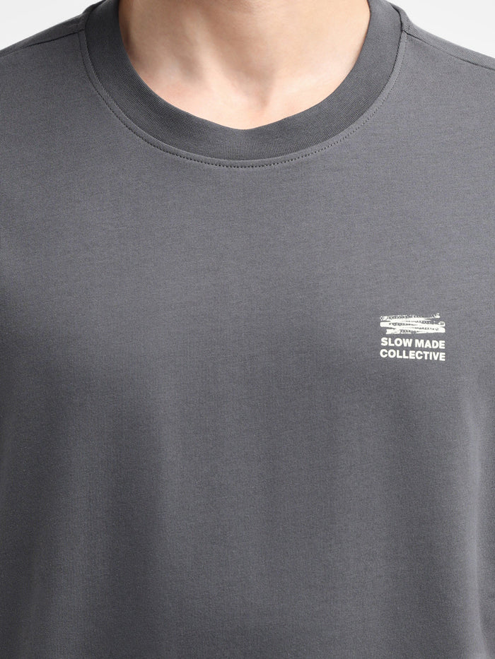 Grey Printed Relaxed Fit T-shirt