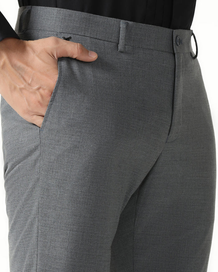 Grey Textured Trouser - Barrel