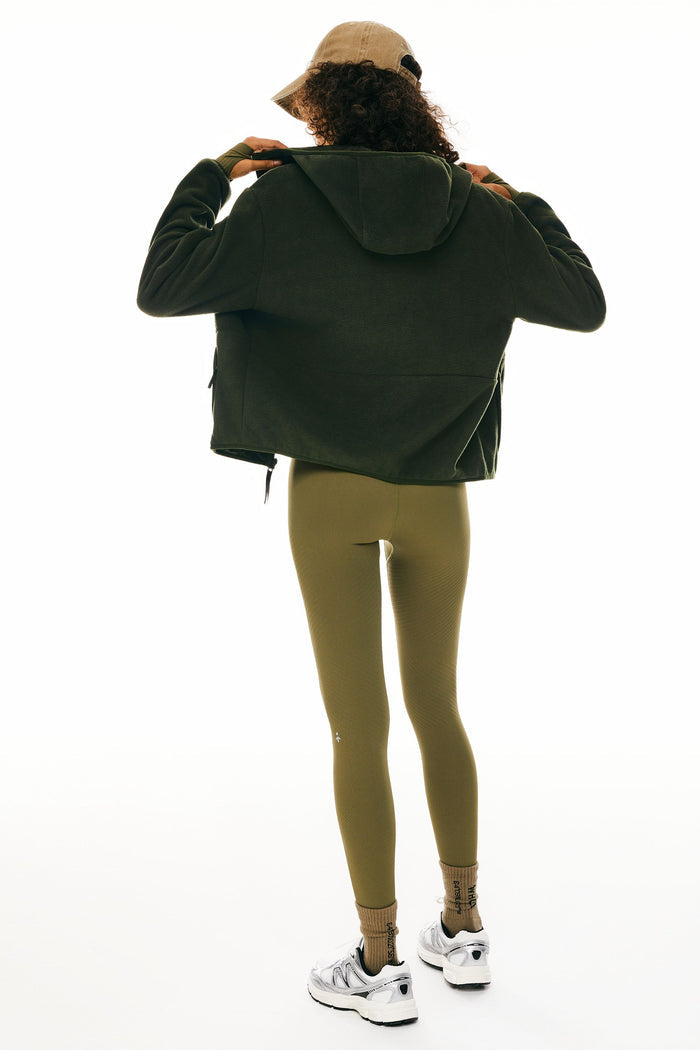 Orolay-Hooded Fleece Jacket- #color_Chive