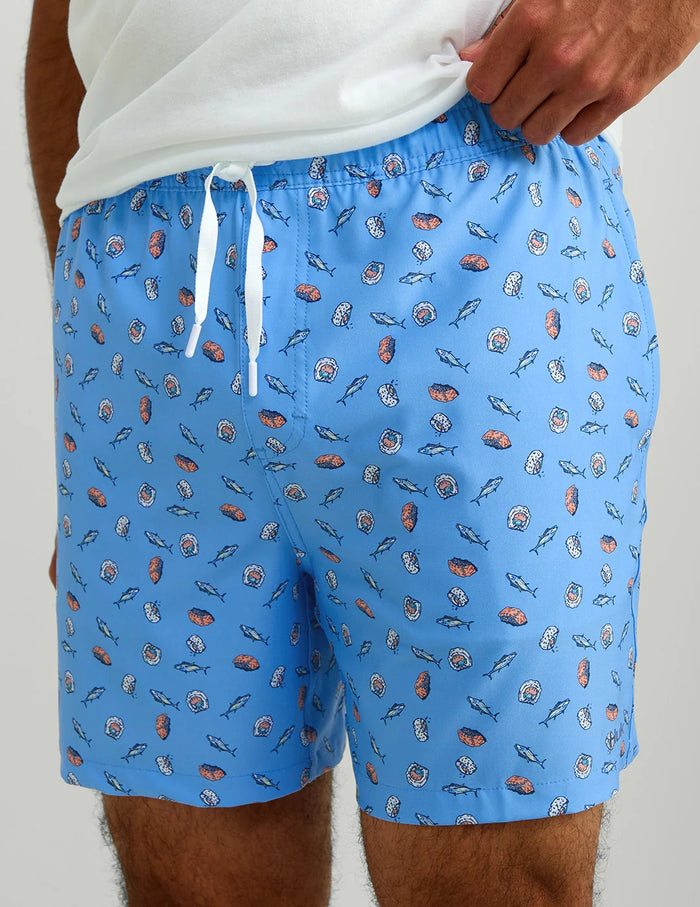 HUK MENS PURSUIT PRINTED VOLLEY SWIM TRUNK