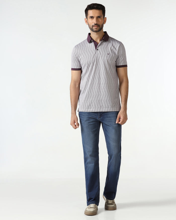 Indigo Ultrasoft Straight Comfort Jeans - Leopord