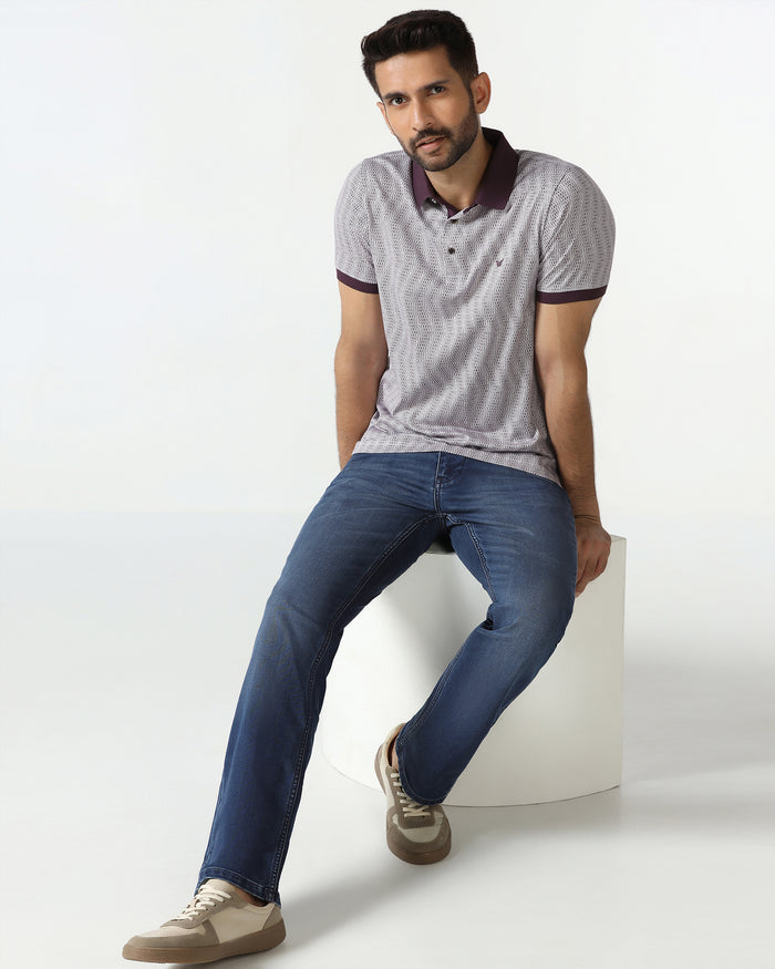 Indigo Ultrasoft Straight Comfort Jeans - Leopord