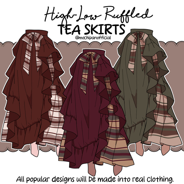 (Interest Check) High-Low Ruffled Tea Skirts (In Development)