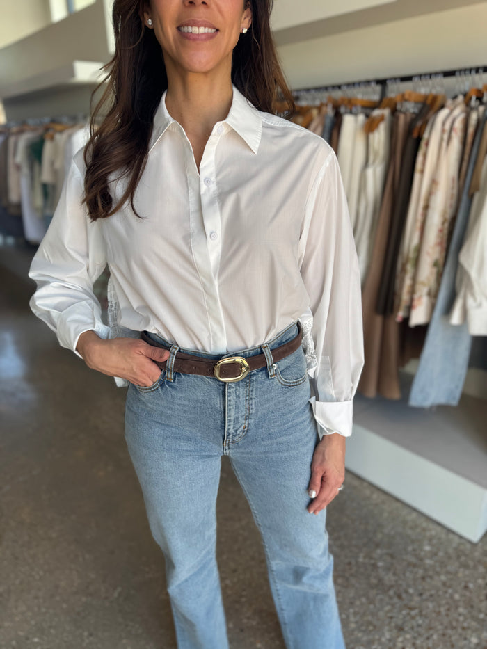 Ivory Kacey Cotton Lace Shirt