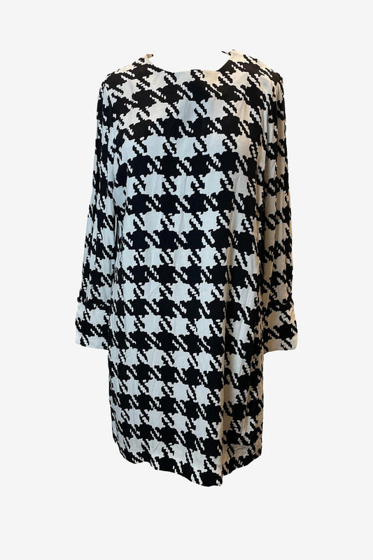 Jaeger Houndstooth Shirt Midi Dress