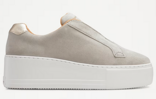 Jane Galland Marie Grey Suede Flatform Trainers