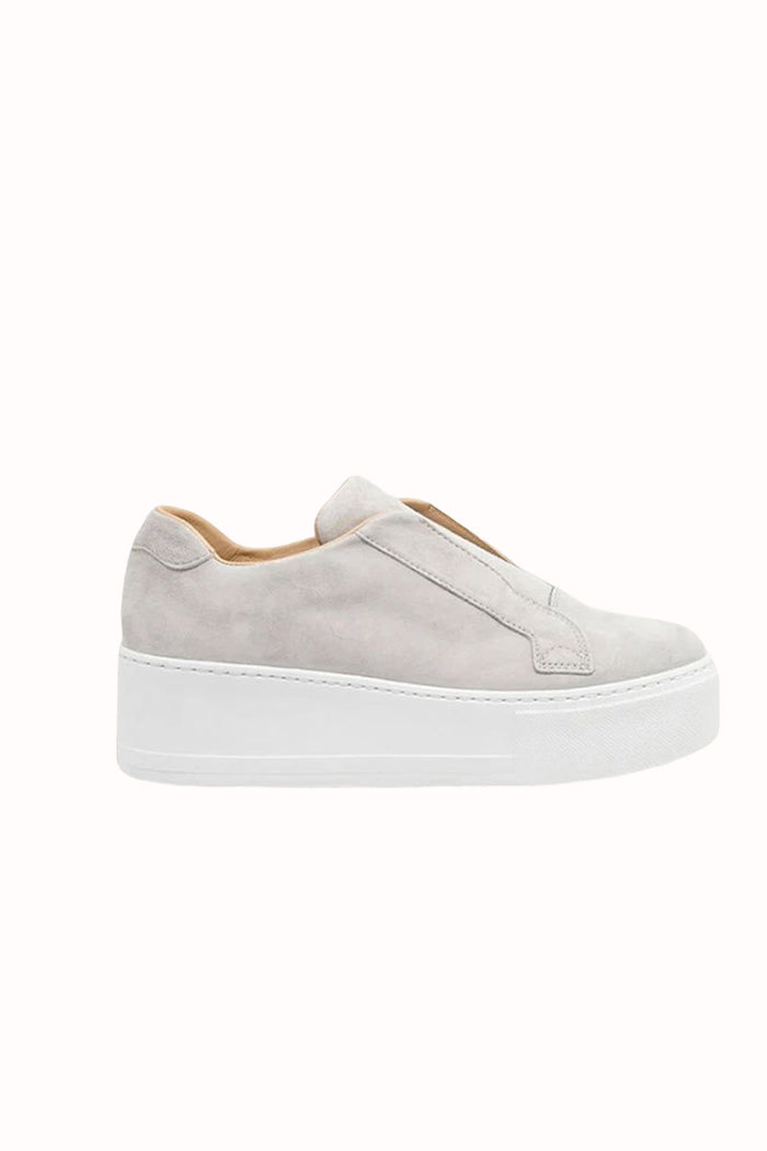 Jane Galland Marie Grey Suede Flatform Trainers