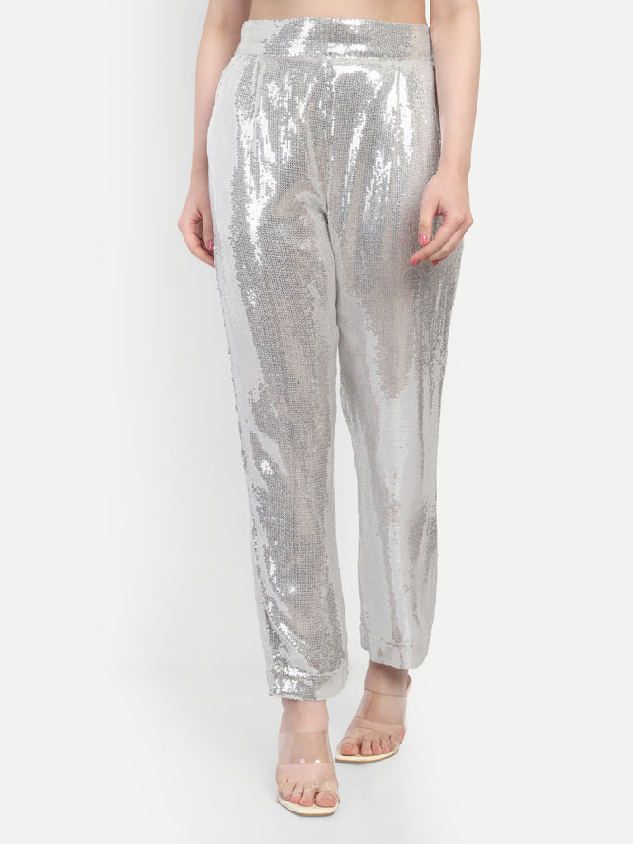 Jeena Pant women’s sequin bottomwear with stylish comfortable fit