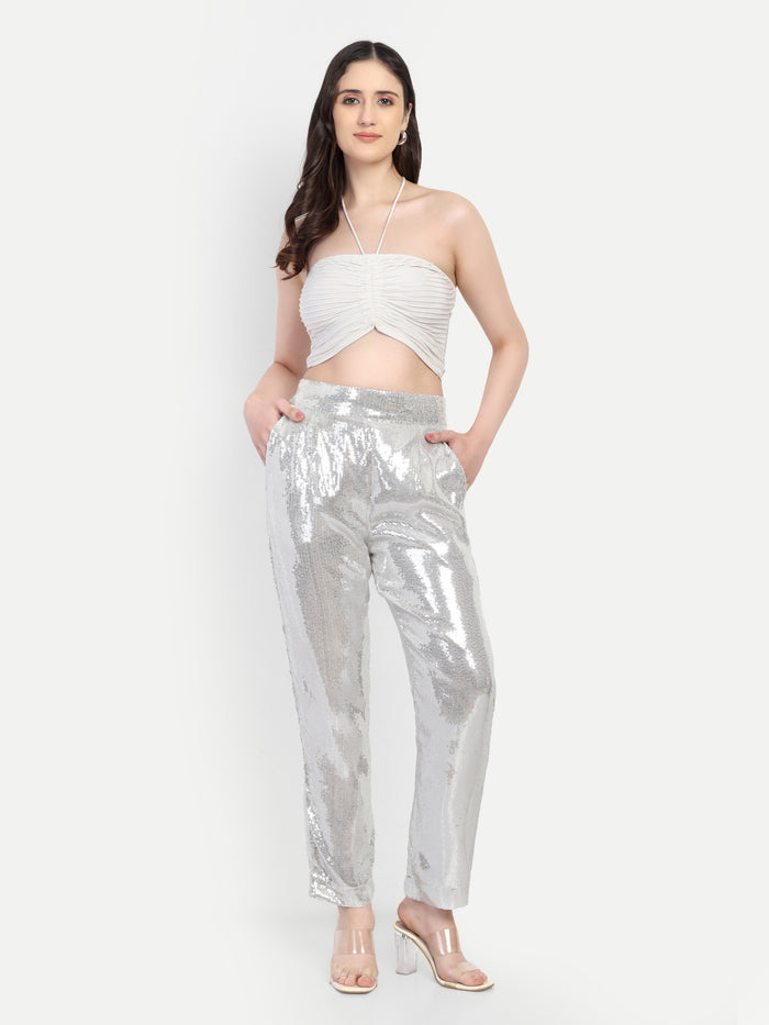 Jeena Pant women’s sequin bottomwear with stylish comfortable fit