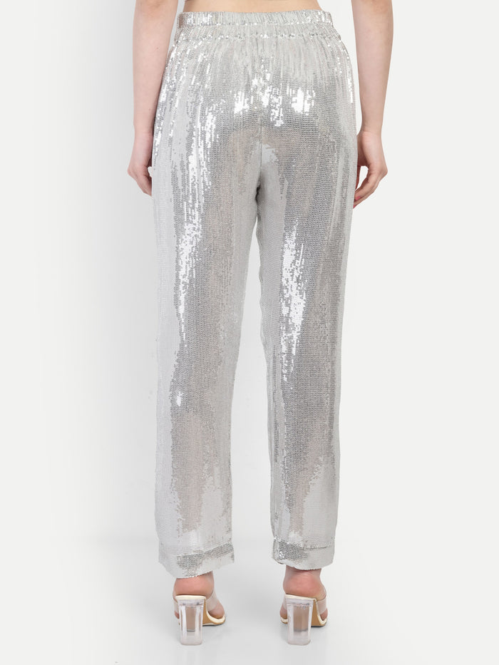Jeena Pant women’s sequin bottomwear with stylish comfortable fit