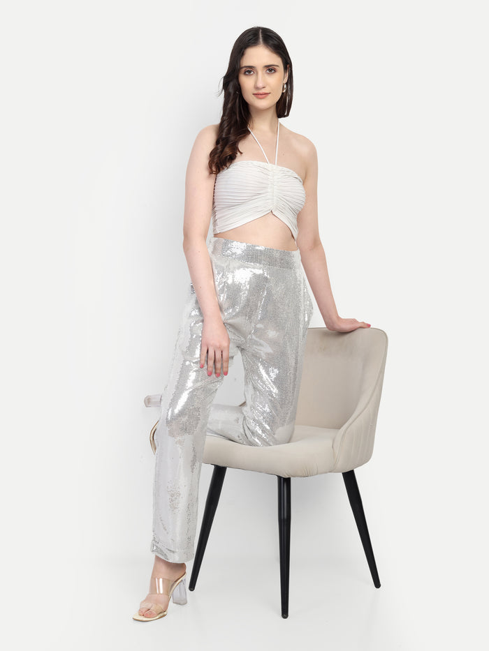 Jeena Pant women’s sequin bottomwear with stylish comfortable fit
