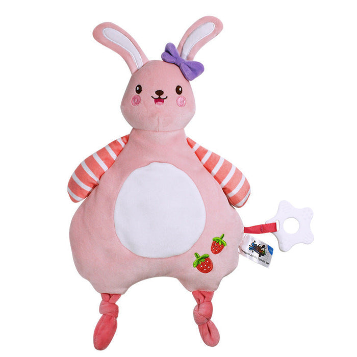 Jopark Eco-Friendly Baby Toy and Soothing Blanket, pink rabbit style, perfect for infants 0-2 years.