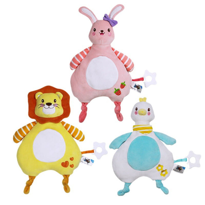 Jopark Eco-Friendly Baby Toy and Soothing Blanket in adorable Rabbit, Lion, and Duck styles for infants 0-2 years.