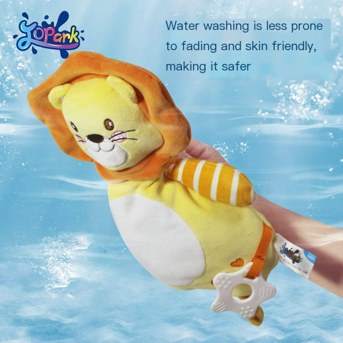 Jopark Eco-Friendly Baby Toy and Soothing Blanket featuring a soft lion doll, perfect for infants and gentle on skin.