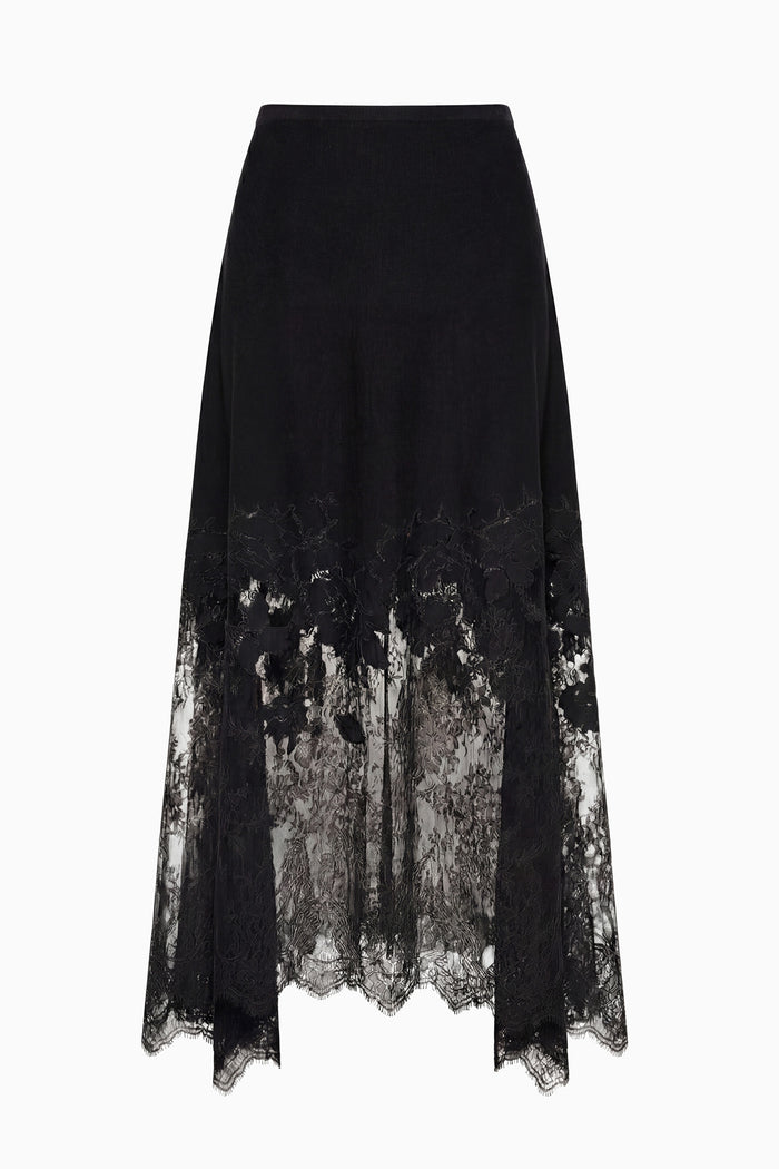 Josina Lace Midi Skirt - Noir