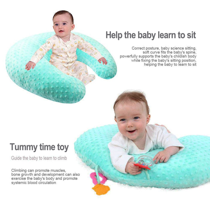 KAKIBLIN Breastfeeding Pillow Multifunctional Baby Feeding Support Nursing Pillow for Tummy Time (Green)