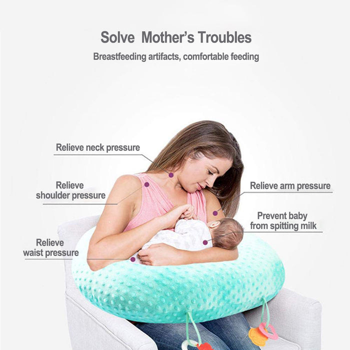 KAKIBLIN Breastfeeding Pillow Multifunctional Baby Feeding Support Nursing Pillow for Tummy Time (Green)