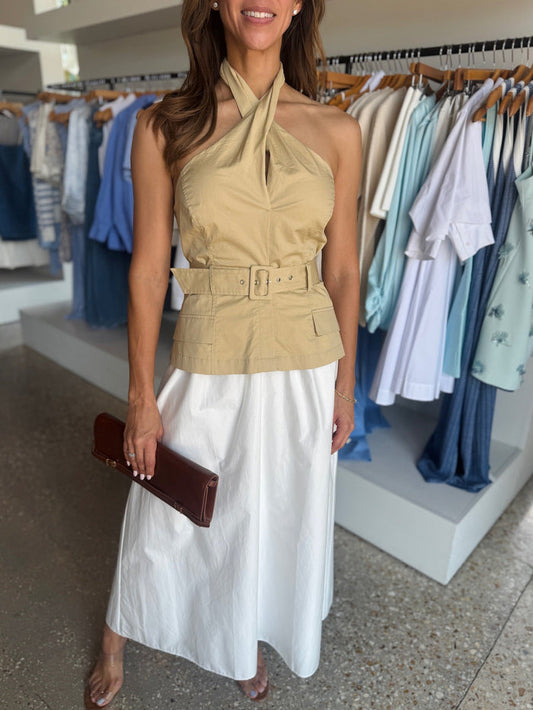 Khaki Aleda Dress - Amor Lafayette