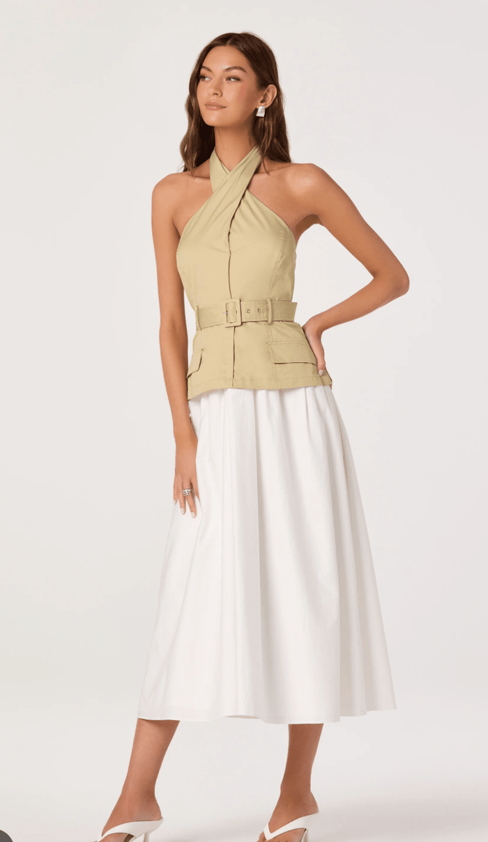 Khaki Aleda Dress - Amor Lafayette