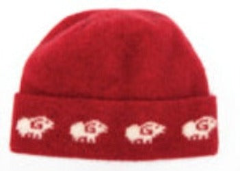 Possum and Merino  KO168 Sheep Beanie - Make a set with KO168 Sheep Scarf and KO58 Sheep Gloves.  One Size.  Made proudly in New Zealand from a premium blend of 40% possum fur, 50% merino lambswool & 10% mulberry silk.