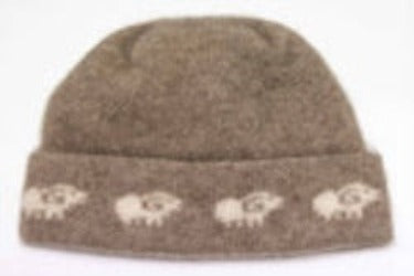 Possum and Merino  KO168 Sheep Beanie - Make a set with KO168 Sheep Scarf and KO58 Sheep Gloves.  One Size.  Made proudly in New Zealand from a premium blend of 40% possum fur, 50% merino lambswool & 10% mulberry silk.