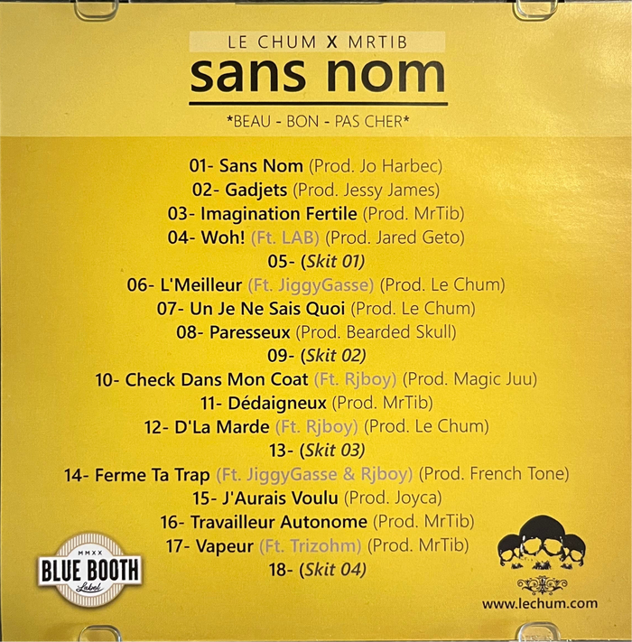 Le Chum x MrTib - Sans Nom *Beau - Bon - Pas Cher* CD
